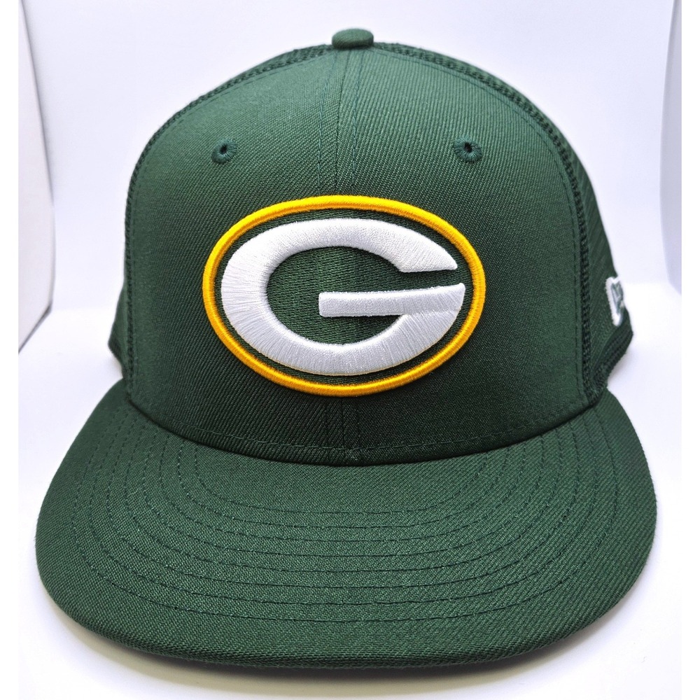 New Era 9FIFTY Green Bay Packers Snapback Trucker Hat Green NFL Cap CAP-26-381